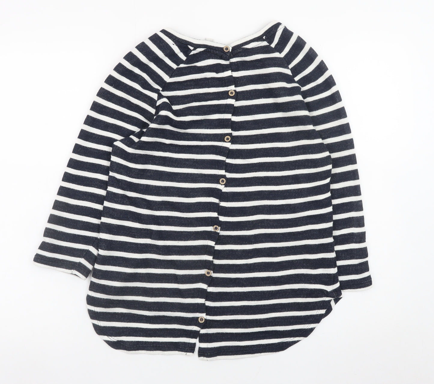 FatFace Womens Blue Striped 3/4 Sleeve Jersey T-Shirt Size 10