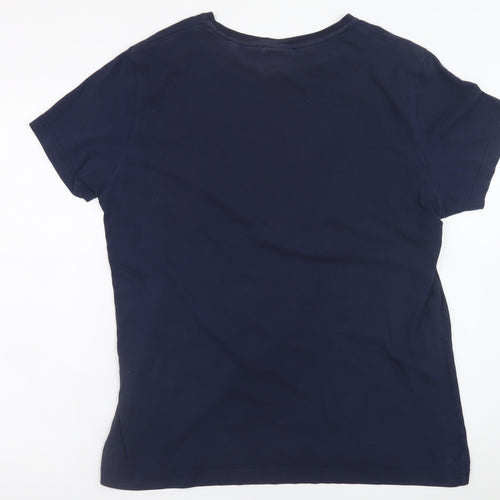 GANT Men's Blue Regular Fit Cotton Crew Neck Short Sleeve T-Shirt L