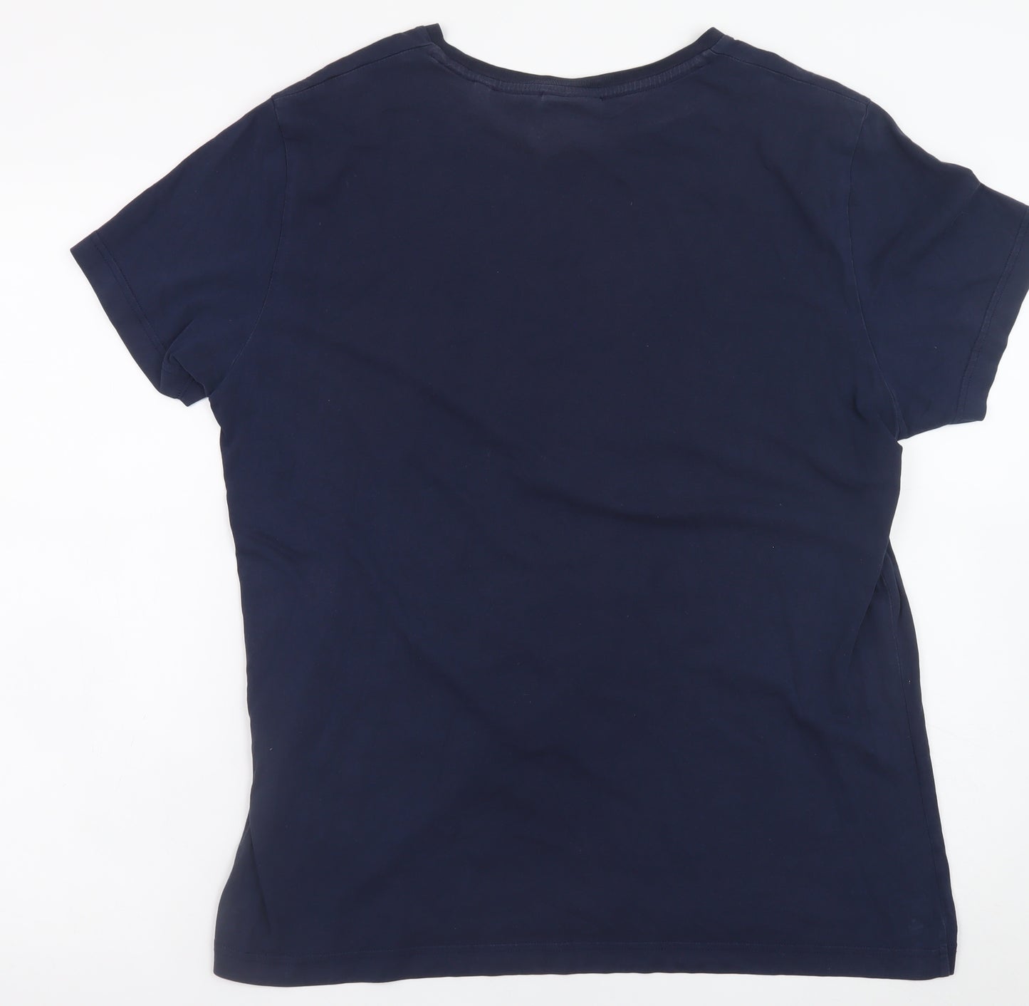 GANT Men's Blue Regular Fit Cotton Crew Neck Short Sleeve T-Shirt L