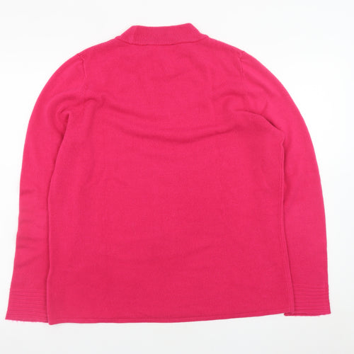 M&Co Womens Pink Mock Neck Knit Jumper Size 16
