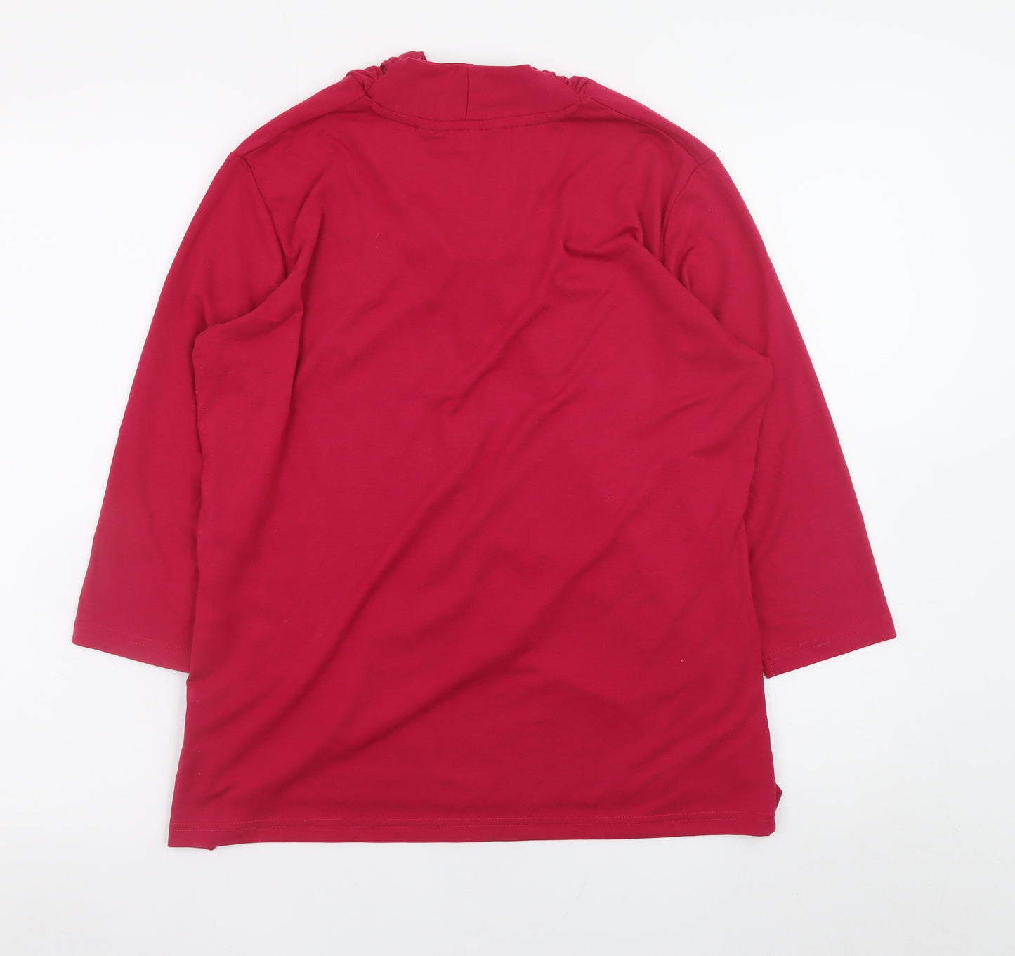 Isle Collection Women's Red Long Sleeve Knot Neck Top Size M