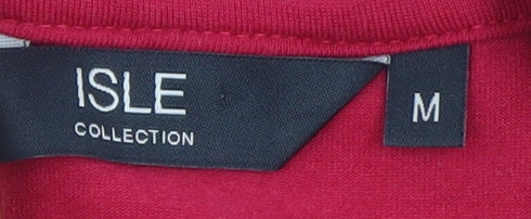 Isle Collection Women's Red Long Sleeve Knot Neck Top Size M