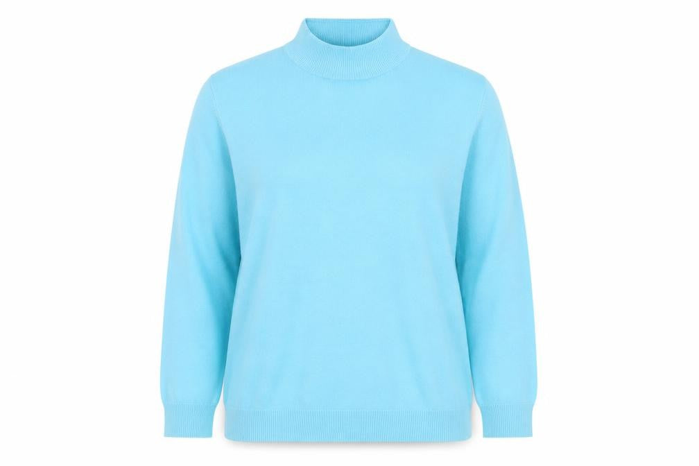 BHS Women’s Blue Petite Size 16 Mock Neck Acrylic Jumper