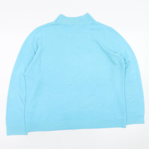 BHS Women’s Blue Petite Size 16 Mock Neck Acrylic Jumper