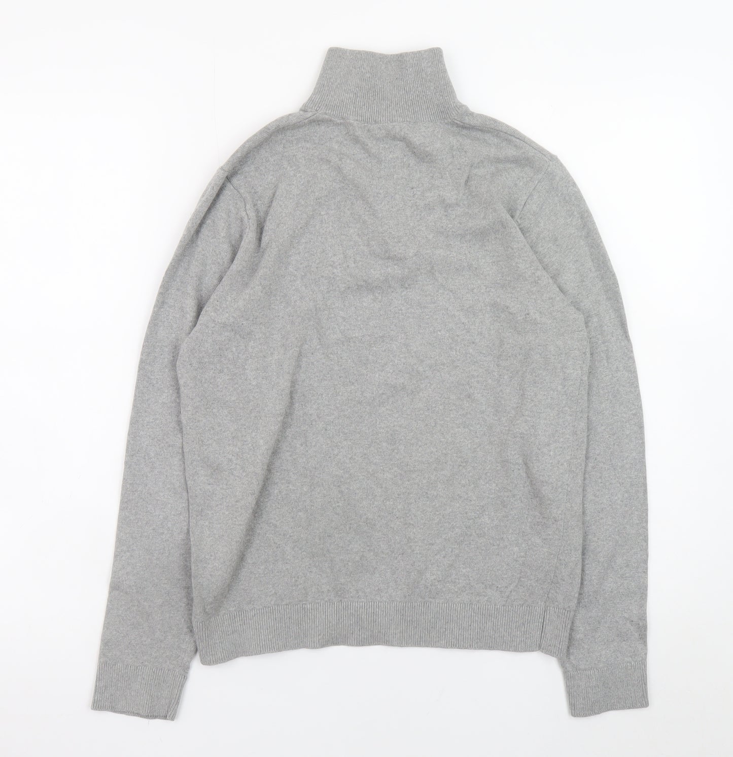MNG Men's Grey 1/2 Zip High Neck Knit Sweatshirt Size S