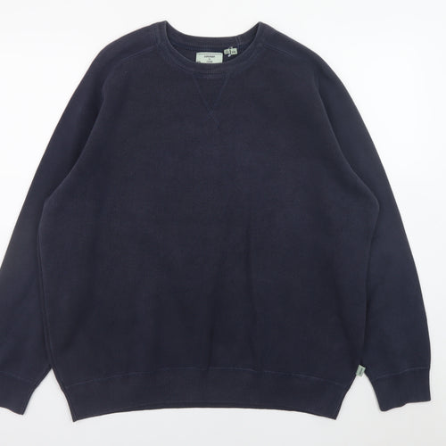 Superdry Mens Blue 2XL Crew Neck Cotton Pullover Jumper