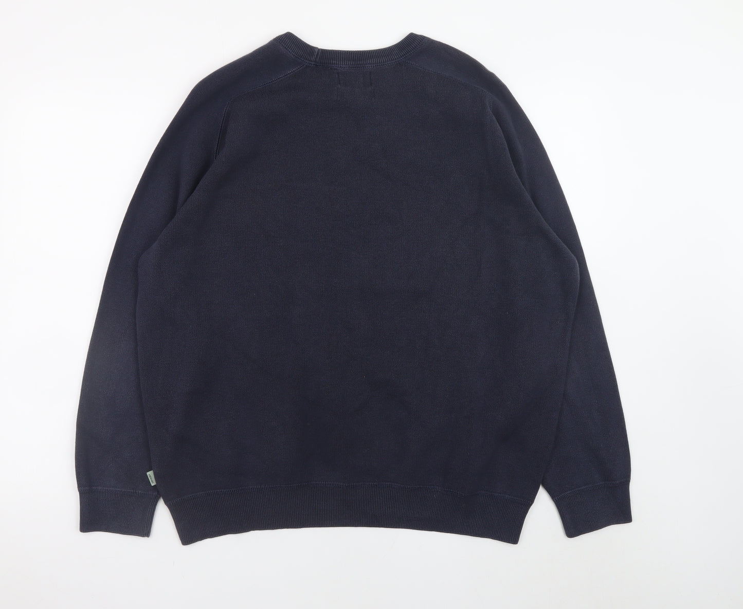 Superdry Mens Blue 2XL Crew Neck Cotton Pullover Jumper