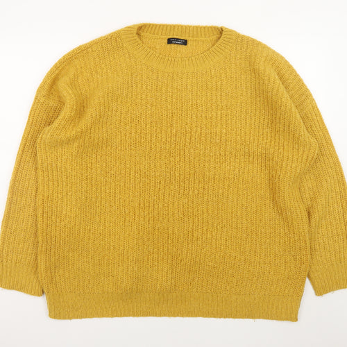 New Look Women's Yellow Maternity Chunky Knit Pullover Jumper Size L