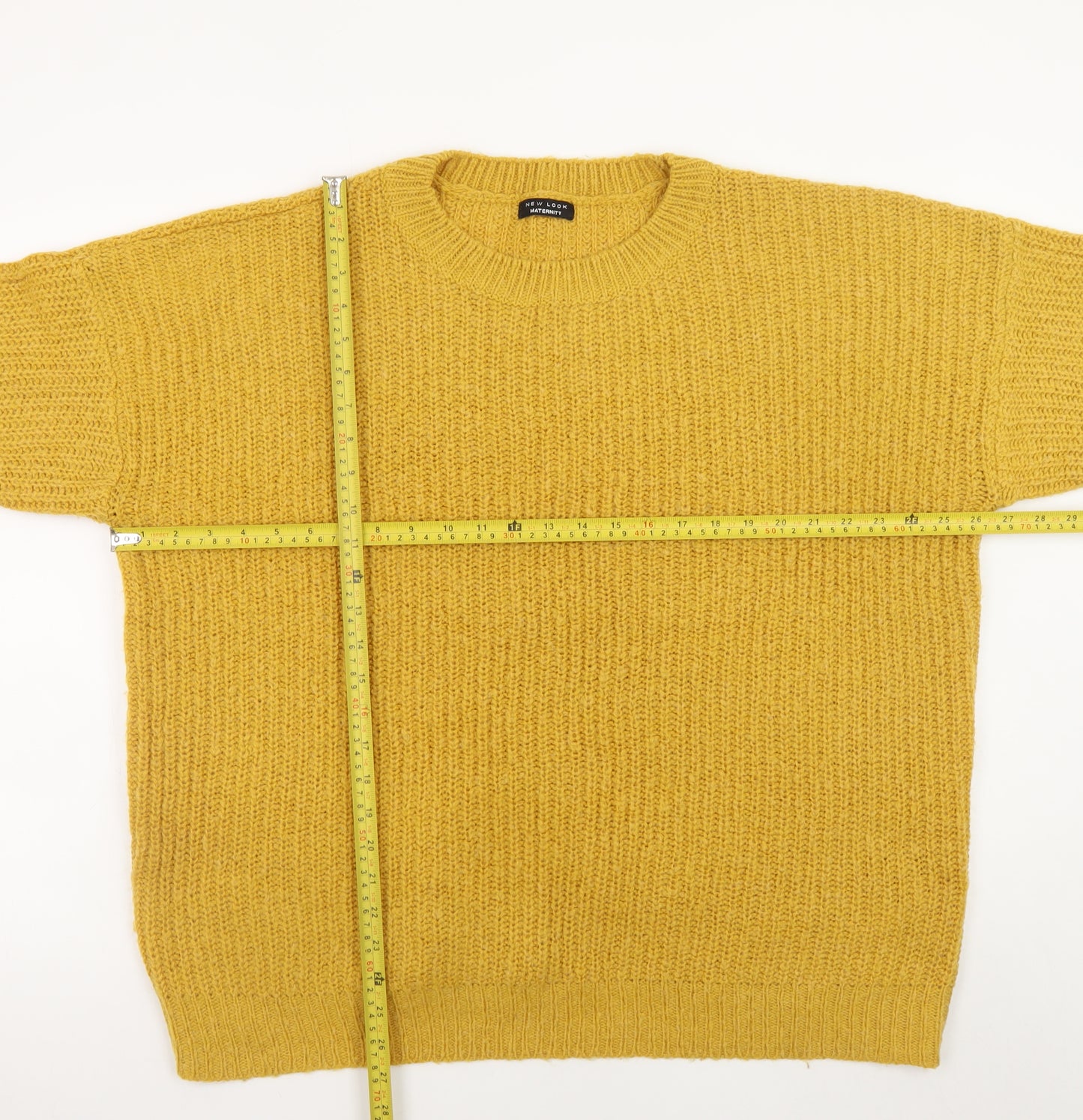 New Look Women's Yellow Maternity Chunky Knit Pullover Jumper Size L