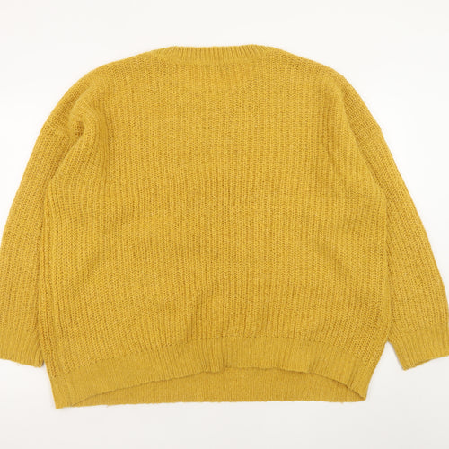 New Look Women's Yellow Maternity Chunky Knit Pullover Jumper Size L