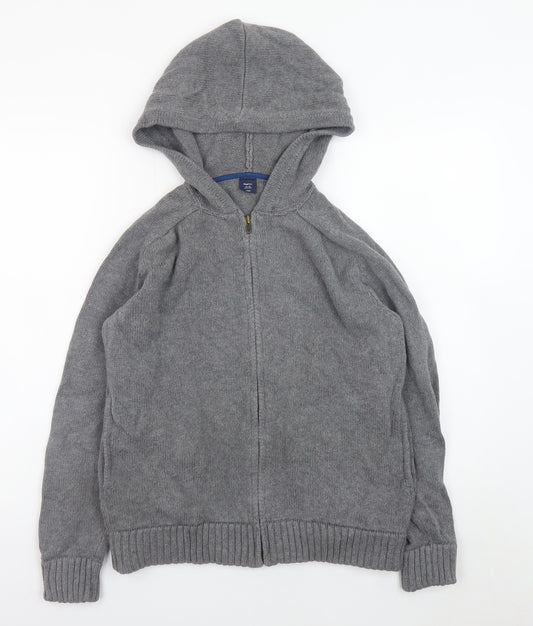 Gap Kids Boys Grey Full Zip Hoodie Cardigan 12-13 Years Cotton Knit