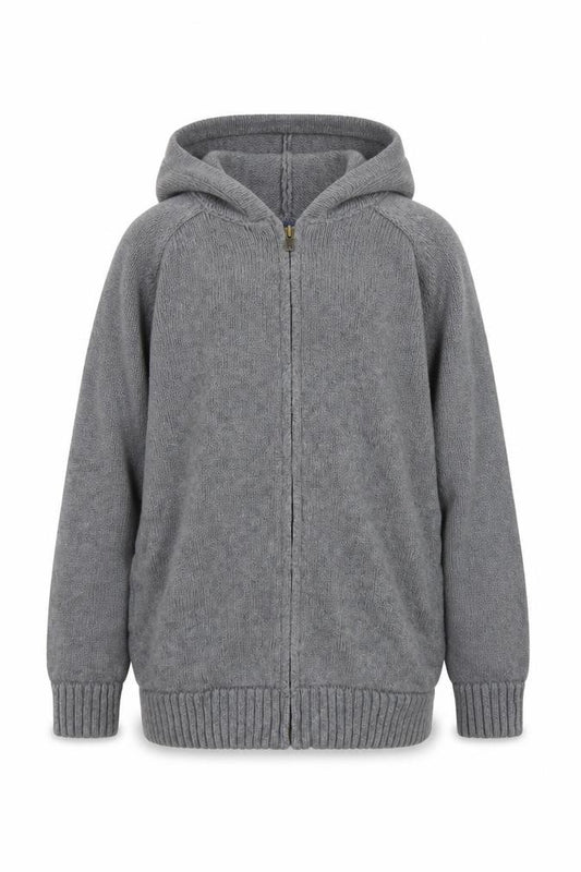 Gap Kids Boys Grey Full Zip Hoodie Cardigan 12-13 Years Cotton Knit