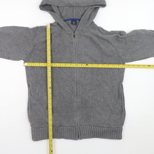 Gap Kids Boys Grey Full Zip Hoodie Cardigan 12-13 Years Cotton Knit