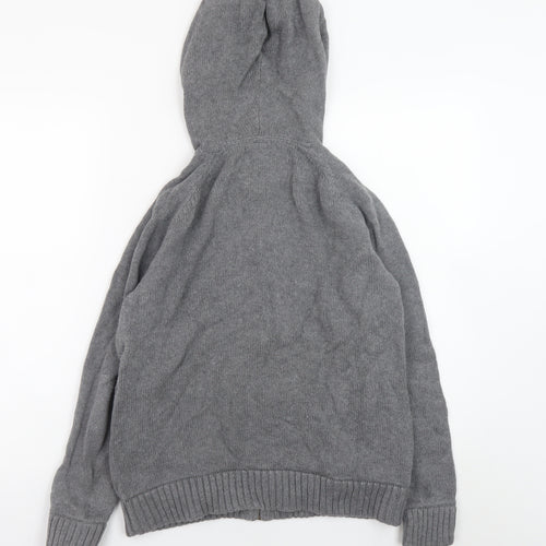 Gap Kids Boys Grey Full Zip Hoodie Cardigan 12-13 Years Cotton Knit
