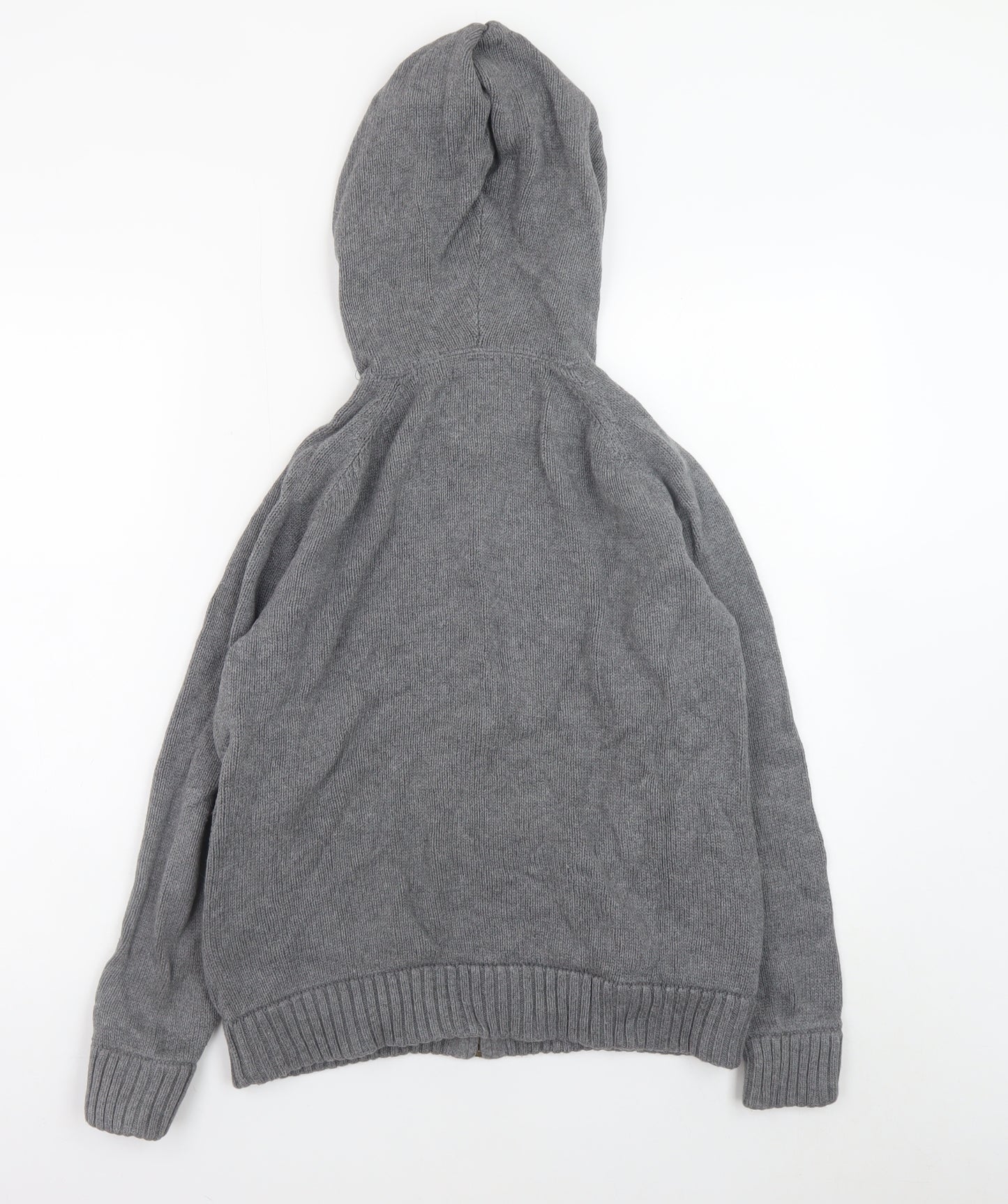 Gap Kids Boys Grey Full Zip Hoodie Cardigan 12-13 Years Cotton Knit