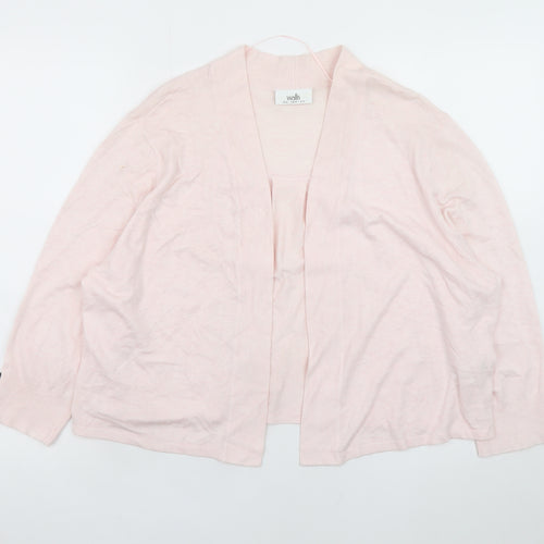 Wallis Womens Pink XL Cardigan Lightweight Open Knit Jumper