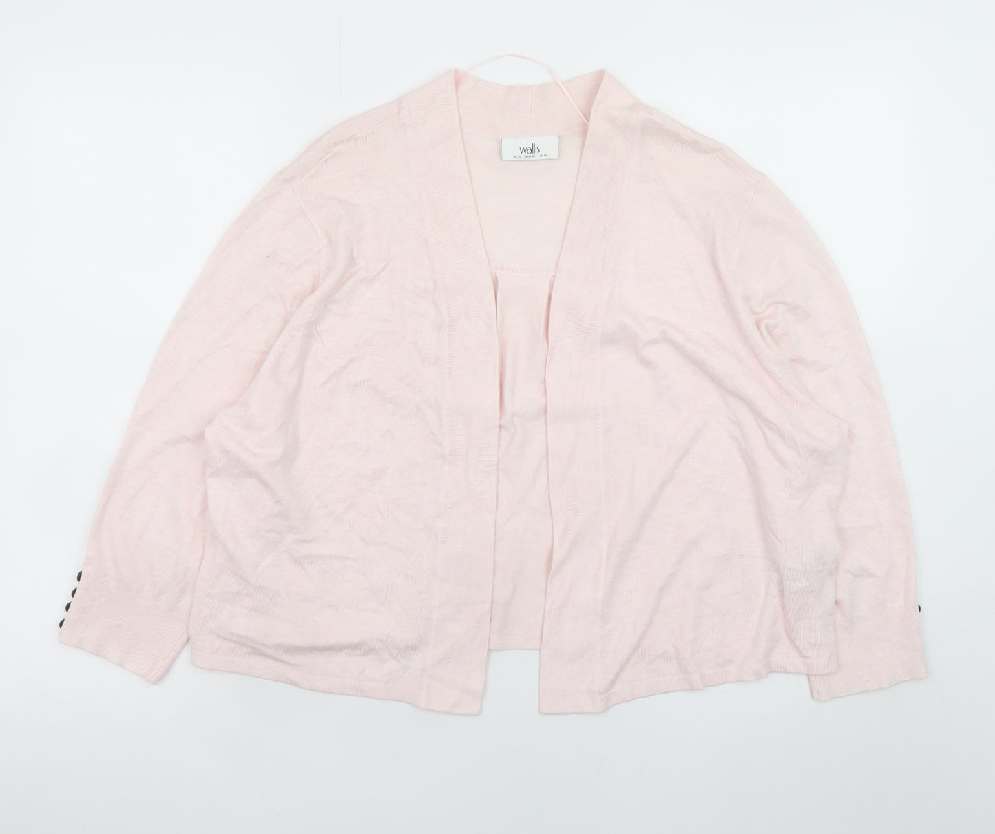 Wallis Womens Pink XL Cardigan Lightweight Open Knit Jumper