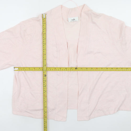 Wallis Womens Pink XL Cardigan Lightweight Open Knit Jumper
