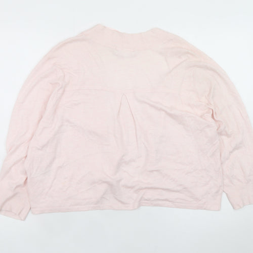 Wallis Womens Pink XL Cardigan Lightweight Open Knit Jumper