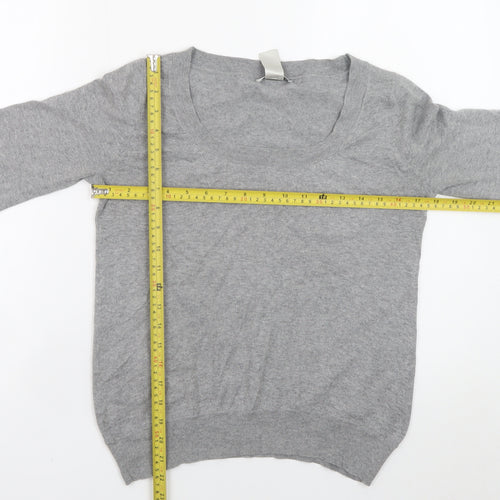 GAP Womens Grey Scoop Neck Long Sleeve Cotton Cashmere Jumper Size S
