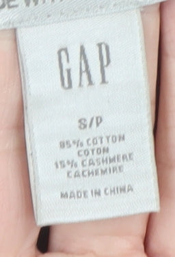 GAP Womens Grey Scoop Neck Long Sleeve Cotton Cashmere Jumper Size S