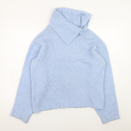ASOS DESIGN Women’s Blue Roll Neck Chunky Knit Jumper Size S