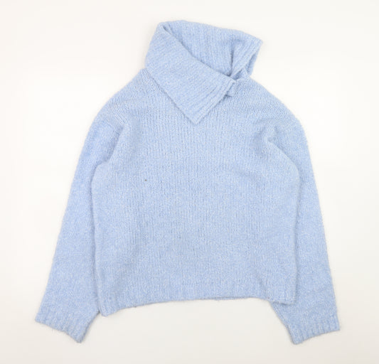 ASOS DESIGN Women’s Blue Roll Neck Chunky Knit Jumper Size S
