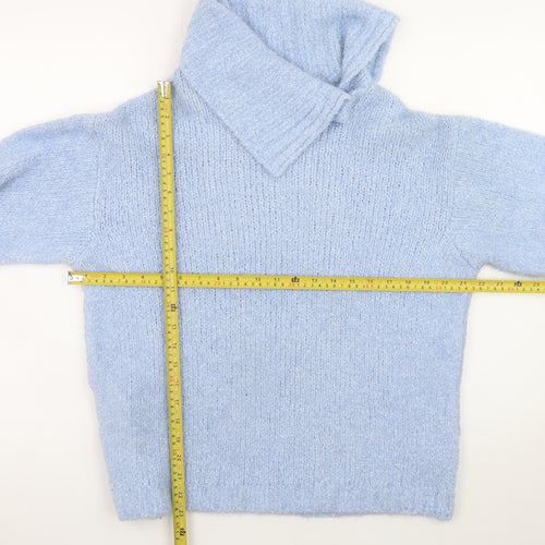 ASOS DESIGN Women’s Blue Roll Neck Chunky Knit Jumper Size S