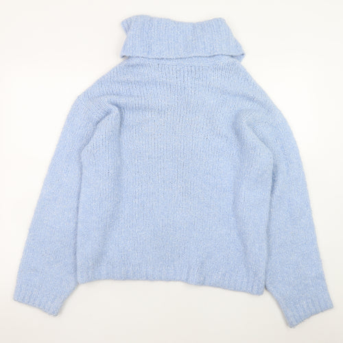 ASOS DESIGN Women’s Blue Roll Neck Chunky Knit Jumper Size S