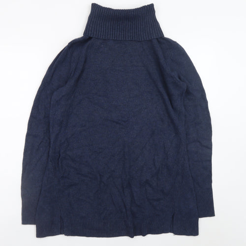 H by Halston Men's Blue Roll Neck Cotton Blend Jumper Size M