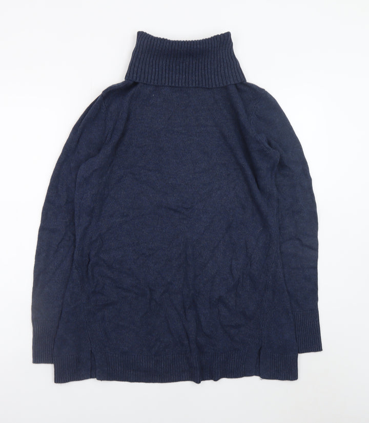 H by Halston Men's Blue Roll Neck Cotton Blend Jumper Size M