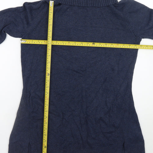 H by Halston Men's Blue Roll Neck Cotton Blend Jumper Size M