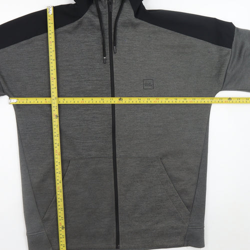 U.S. Athletic Men's Grey Full Zip Hoodie Medium Regular Fit Polyester