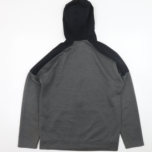 U.S. Athletic Men's Grey Full Zip Hoodie Medium Regular Fit Polyester