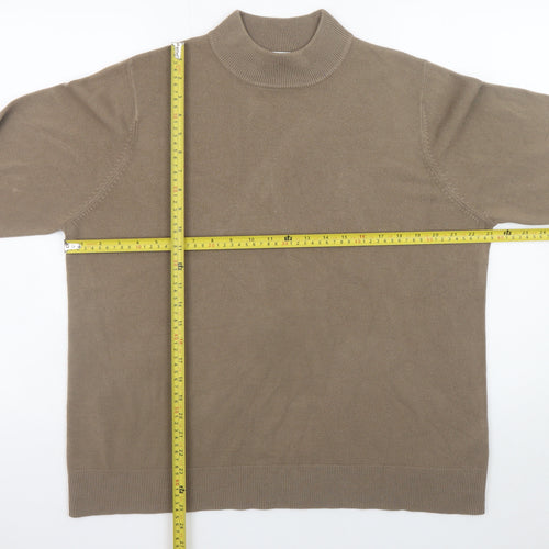 BHS Men’s Beige Mock Neck Cotton Acrylic Pullover Jumper L