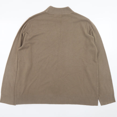 BHS Men’s Beige Mock Neck Cotton Acrylic Pullover Jumper L