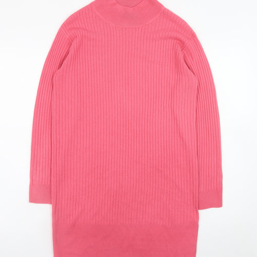 Marks and Spencer Women Pink S Ribbed Knit Jumper Dress