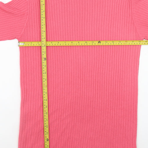Marks and Spencer Women Pink S Ribbed Knit Jumper Dress
