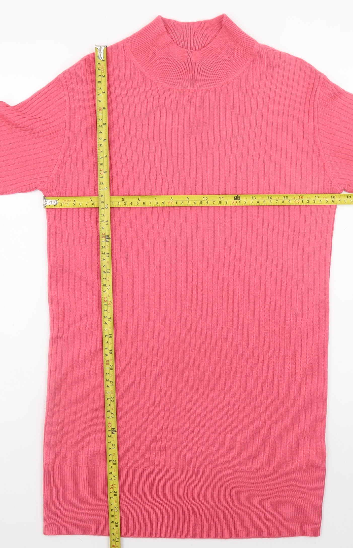 Marks and Spencer Women Pink S Ribbed Knit Jumper Dress