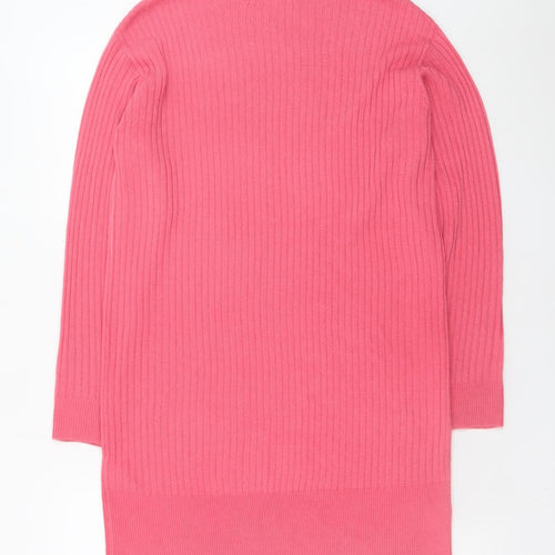 Marks and Spencer Women Pink S Ribbed Knit Jumper Dress
