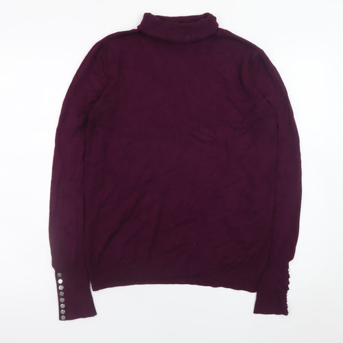 Wallis Women's Purple Roll Neck Long Sleeve Pullover Jumper Size 12