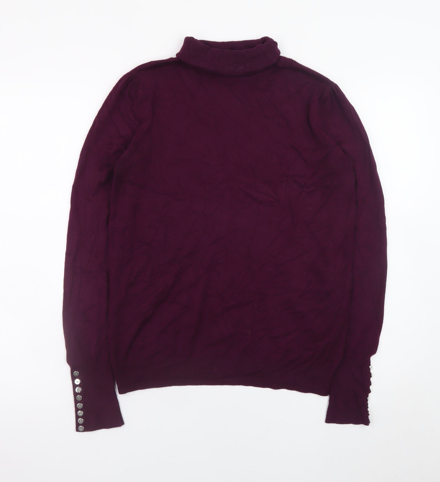 Wallis Women's Purple Roll Neck Long Sleeve Pullover Jumper Size 12