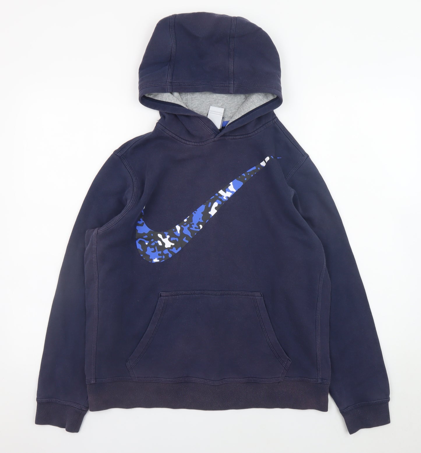 Nike Teens Blue Camouflage Logo Pullover Hoodie XL Fleece Sweatshirt