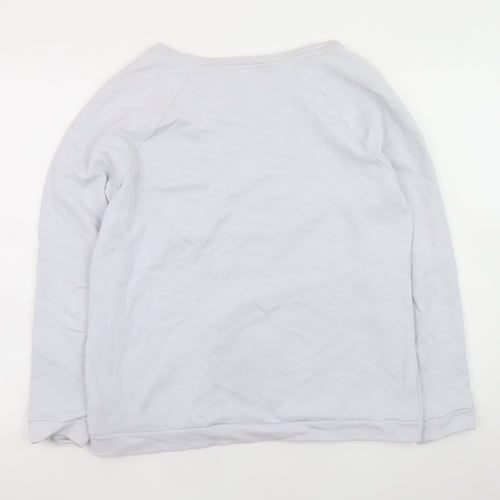 Marks and Spencer Unisex White Sequin Cotton Pullover Sweatshirt L
