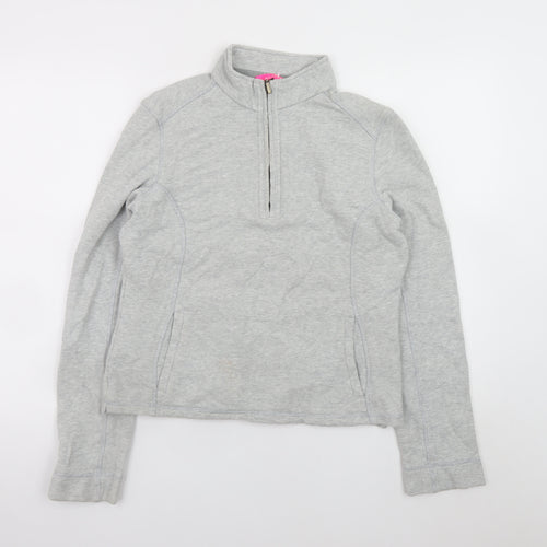 Marks and Spencer Womens Grey 1/2 Zip Cotton Sweatshirt Size 10