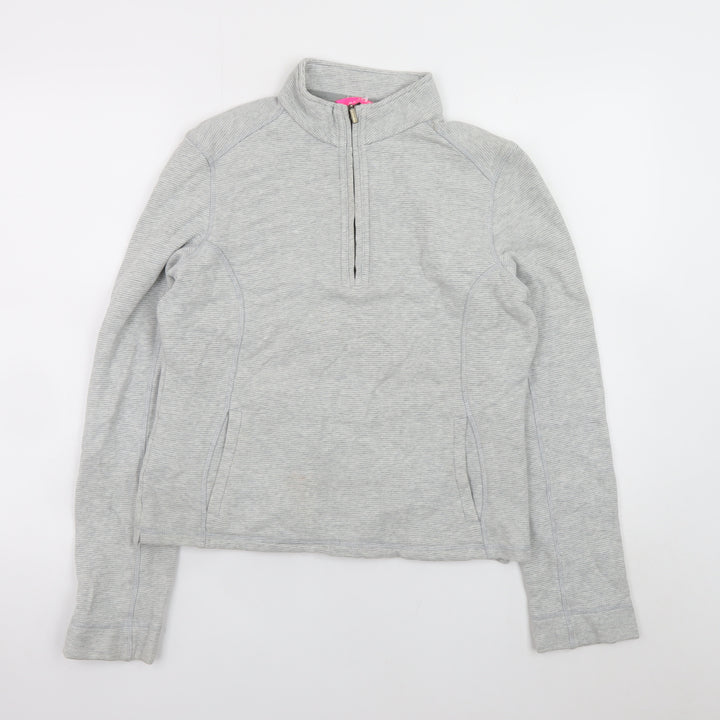 Marks and Spencer Womens Grey 1/2 Zip Cotton Sweatshirt Size 10
