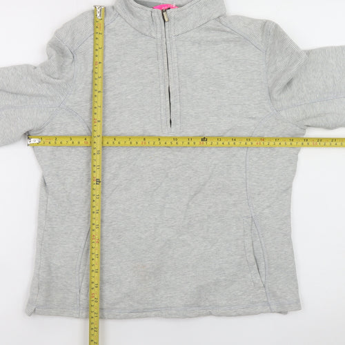 Marks and Spencer Womens Grey 1/2 Zip Cotton Sweatshirt Size 10