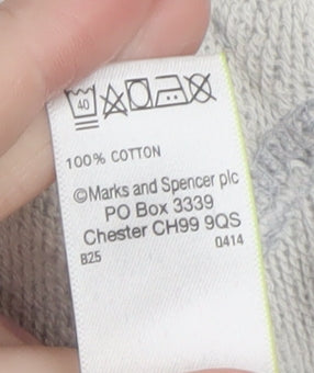 Marks and Spencer Womens Grey 1/2 Zip Cotton Sweatshirt Size 10