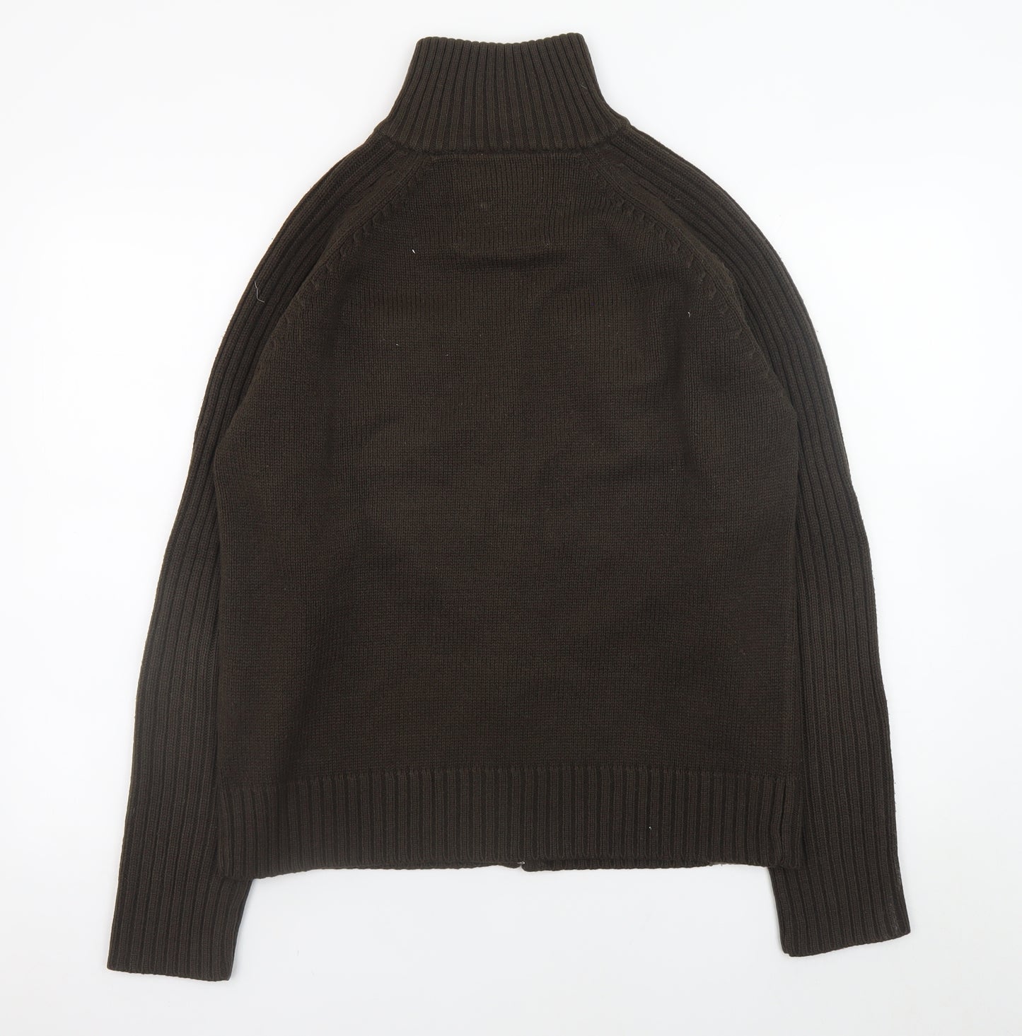 Legend & Soul Men’s Brown Full Zip Knitted Jumper Size L