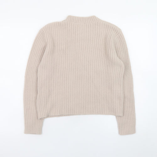 New Look Women Beige Chunky Knit Crew Neck Jumper Size 12